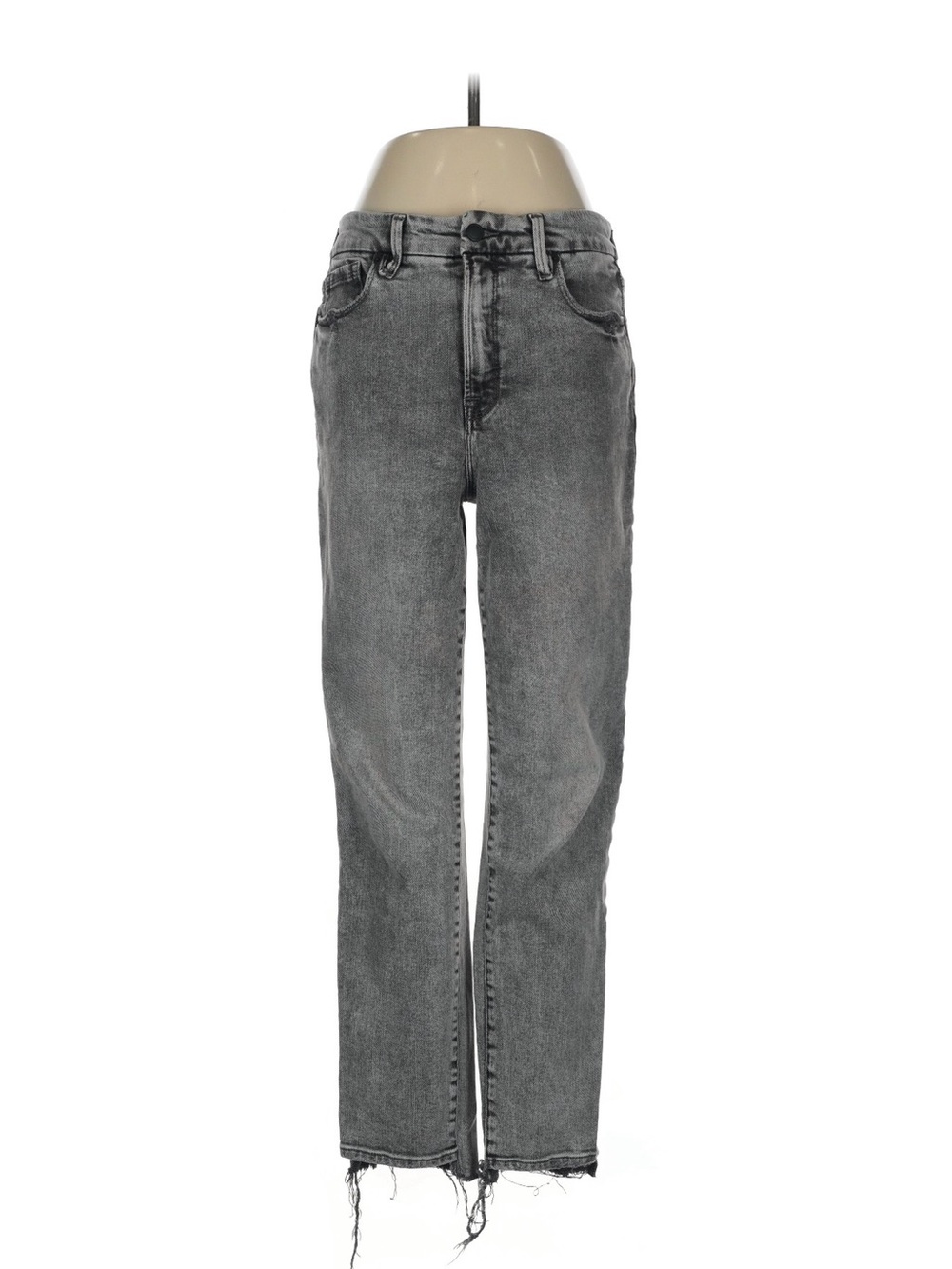 Good American Straight Leg Jeans in Washed Gray